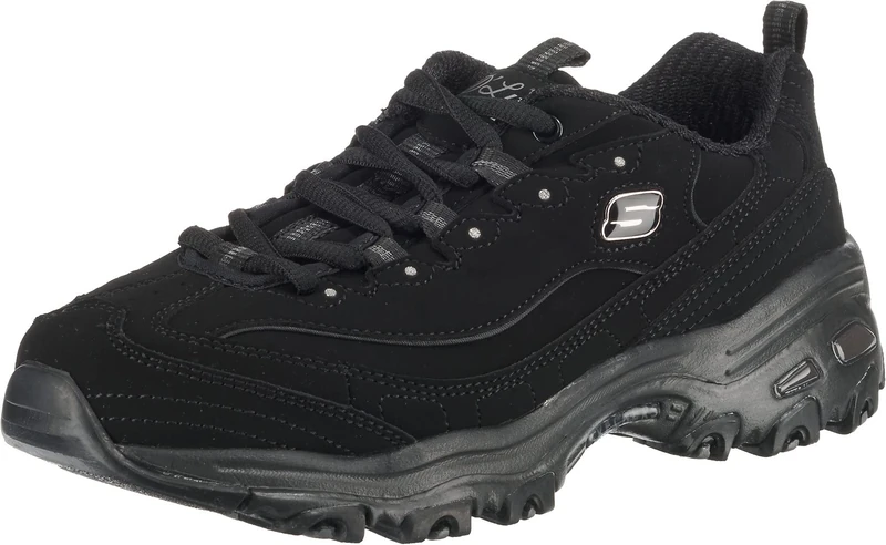 Skechers Women's D'Lites Play On Sneaker, Black Trubuck/Trim_l, 9 UK
