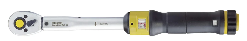 Proxxon 23350 Torque Wrench (Ratchet, Reversible Ratchet), ⅜-inch (10 mm), Square Drive, for 12-60 Nm, Total Length: 370 mm.