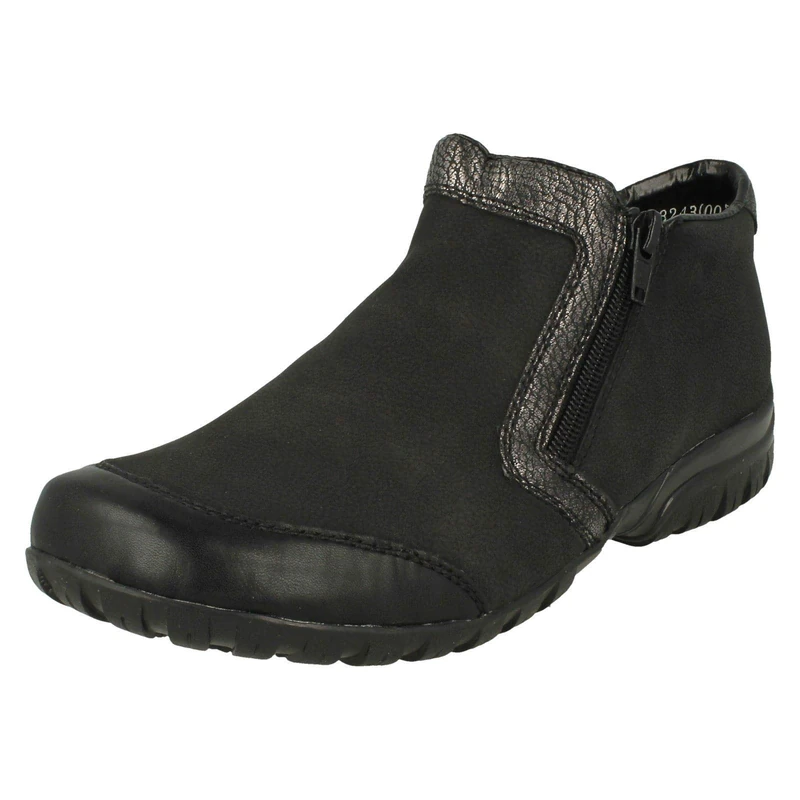 Rieker Ladies Ankle Boots L4659-00 - Black Synthetic - UK Size 3.5 - EU Size 36 - US Size 5.5