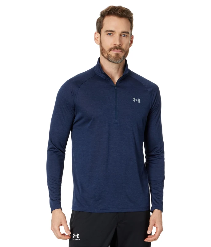 Under Armour - Mens Tech 1/2 Zip 20 Long-Sleeves T-Shirt, Large x Tall, Academy/Steel