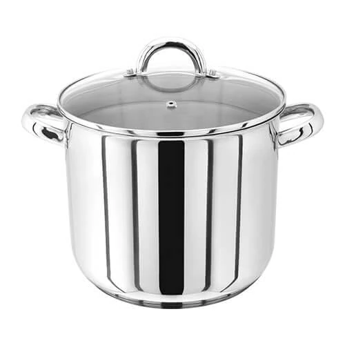 Judge Large Stock Pot with Lid, 24cm, 8.5L Stainless Steel Pan, Induction Stock Pot, Oven-Safe Cookware & Cooking Pots