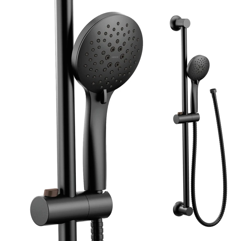 Moen 3558EP Multi Function Hand Shower with Slide Bar - Includes Hose, Matte Black