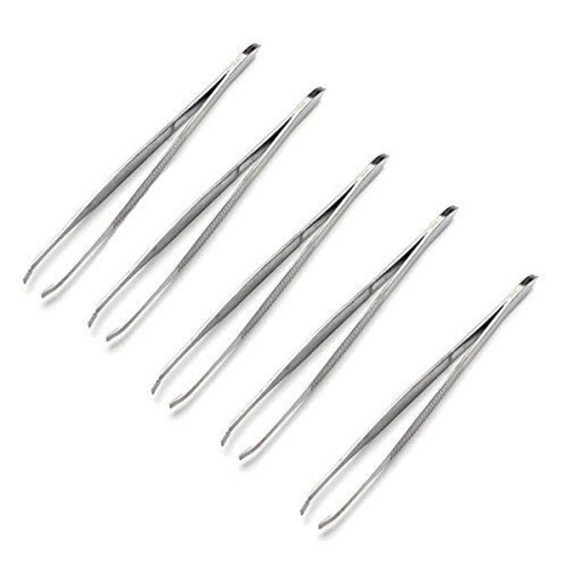5Pcs Pro Stainless Steel Eyebrow Tweezers Precision Hair Removal Beauty Tool