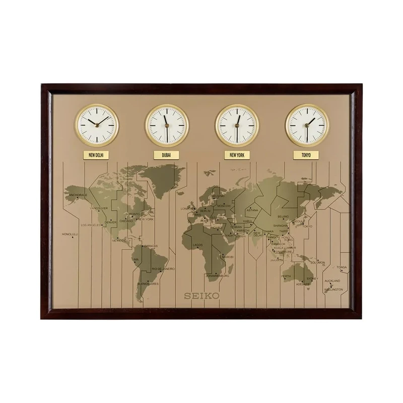 Seiko Wall Clock, Wood, Brown, 44.3 x 60 x 5.5 cm