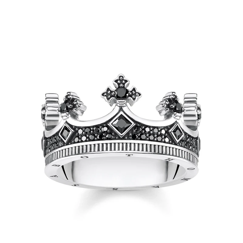 Thomas Sabo ring crown 925 Sterling Silver, Blackened