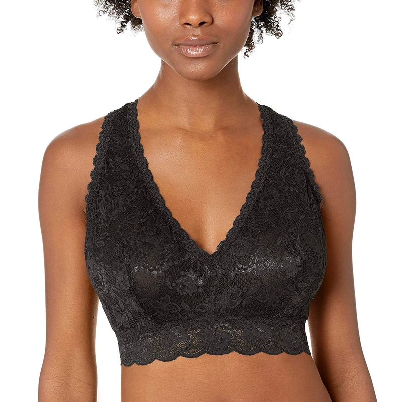 Cosabella Women's Say Never Curvy Racie Racerback Bralette Bra, Noir, X-Large