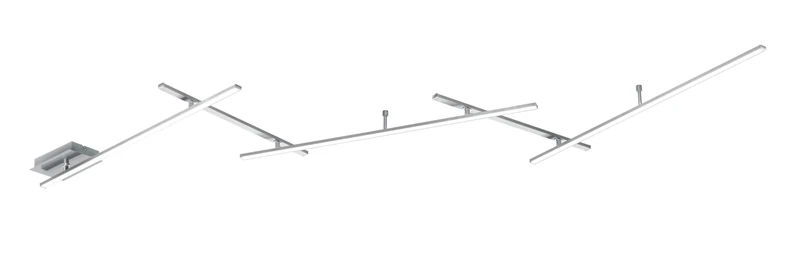 Trio Leuchten Indira 674610507 LED Ceiling Light Metal Matte Nickel Acrylic White 3 x 6 Watt and 2 x 3.5 Watt