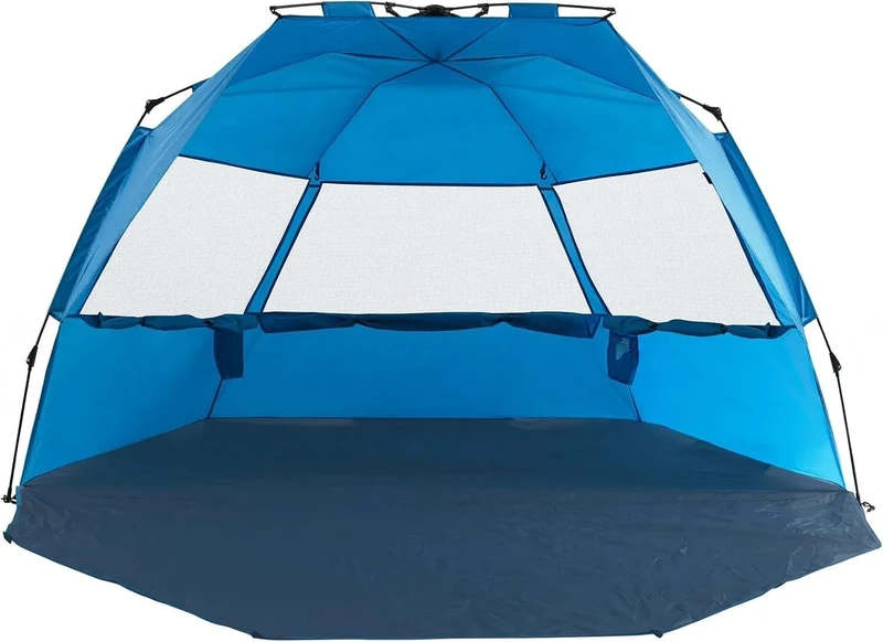 Alvantor Extra Large Beach Tent Super Bluecoast Beach Umbrella Outdoor Sun Shelter Cabana Automatic Pop Up UPF 50+ Sun Shade Portable Camping Fishing Hiking Canopy Easy Setup Windproof Patent Pending