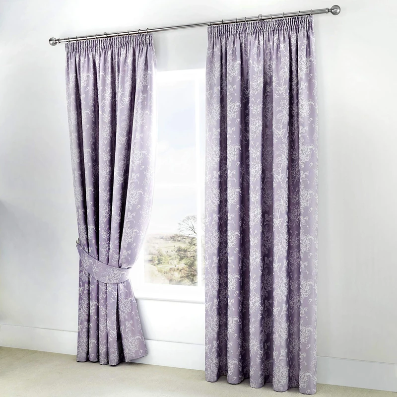 Serene - Jasmine - Curtains with Tie-backs, 168 x 229cm, Lavender