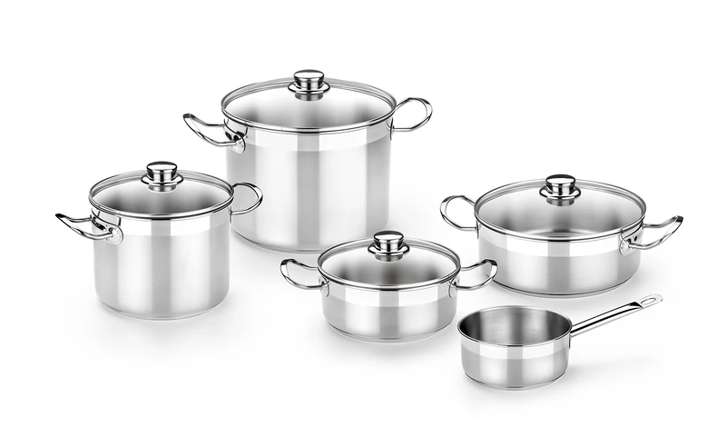 Braisogona Professional Bateria 5 Pieces, Suitable for all Cooker Types, including induction 18/10 Stainless Steel - Image 1