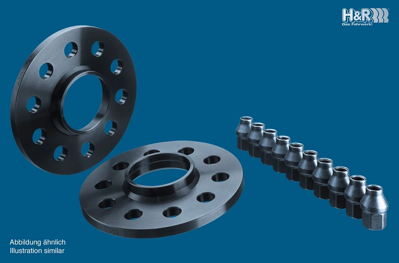 H&R DRS-MZ-System Wheel spacer set 18mm per axle - Bolt pattern 5x115 - Hub 70,1mm - Bolt size M12x1,5 - compatible with Opel - Black