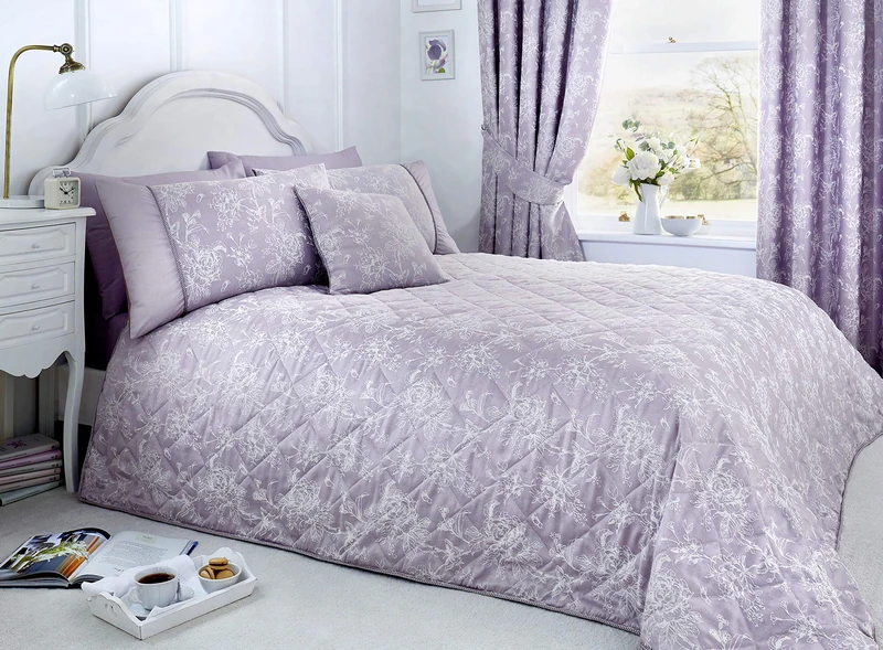 Dreams & Drapes Serene Jasmine Quilted Bedspread - Lavender - Image 1