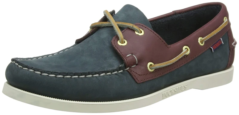 Sebago Men's Schooner Moccasins, Blue Navy-Dk Brown, 5.5 UK