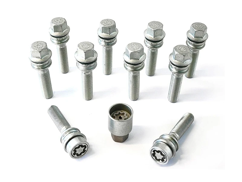 H&R Wheel bolt Set Round-Head with movable cone R14 M14x1.50 - Length 56mm - 10 pcs - incl. wheel-locks