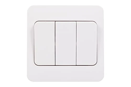 Schneider Electric Lisse White Moulded - 3 Gang 2 Way Wide Rocker Switch, 10AX, GGBL1032WS, White