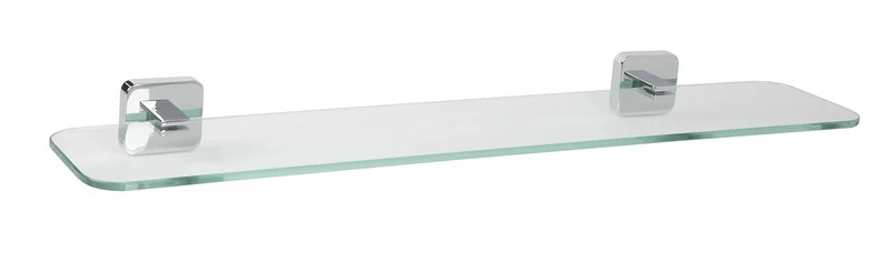 Croydex Flexi-Fix Camberwell Bathroom Shelf Screw or Glue Fix, Silver