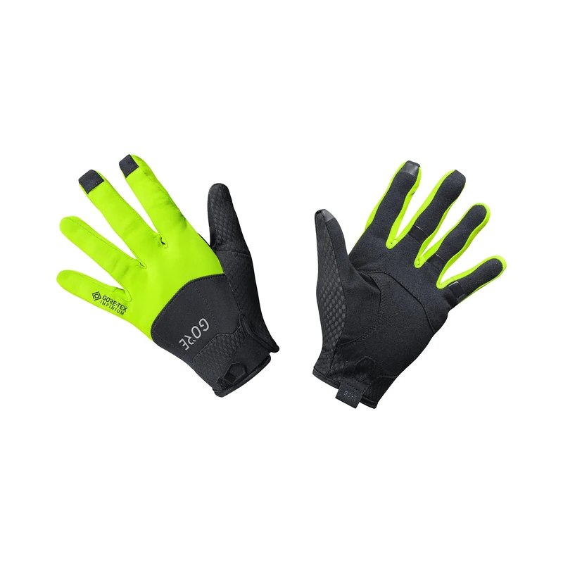 GOREWEAR C5 WINDSTOPPER Gloves, Black / Neon Yellow, 10