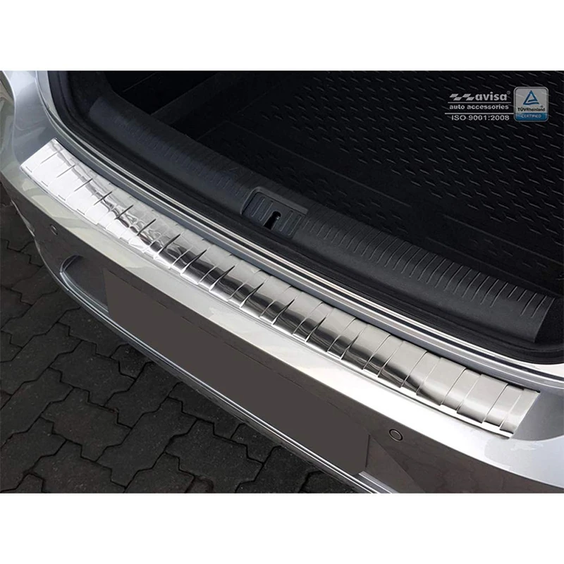 Avisa Stainless Steel Rear bumper protector compatible with Volkswagen Arteon 2017- 'Ribs'