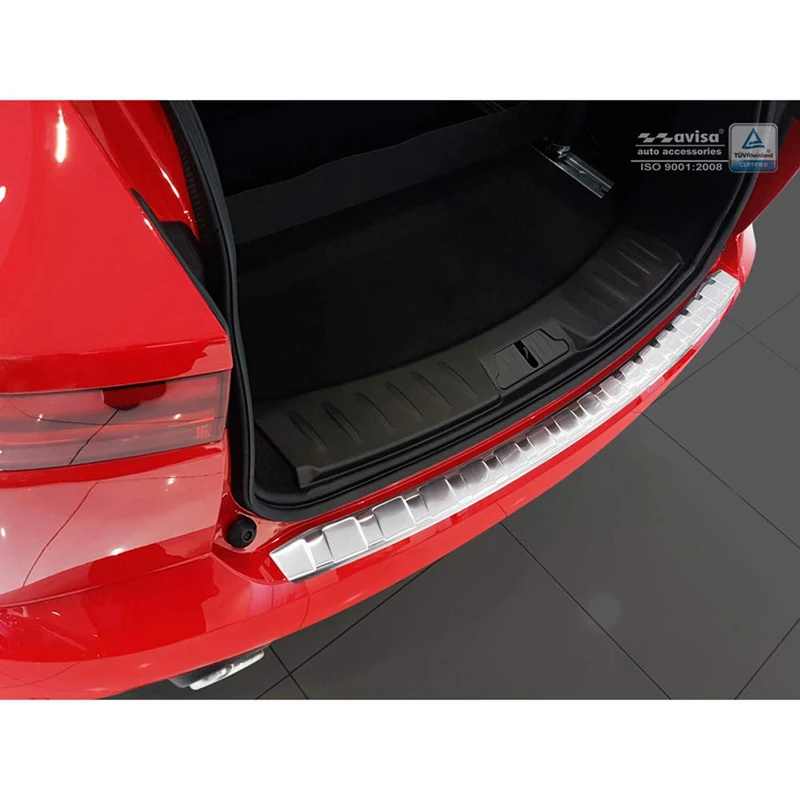 Avisa Stainless Steel Rear bumper protector compatible with Jaguar E-Pace 2017-2020 & FL 2020- 'Ribs'