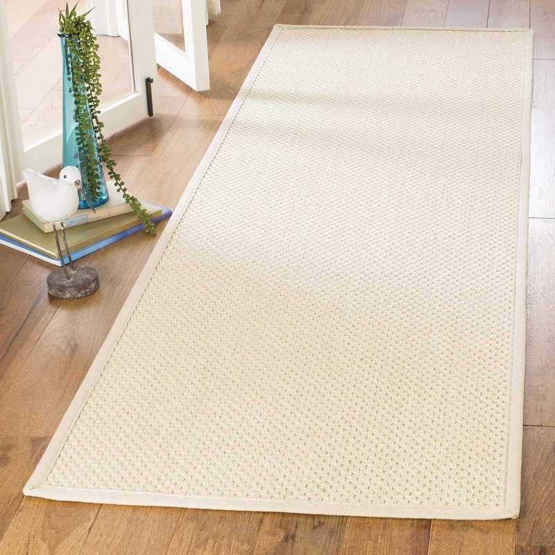 Safavieh Natural Fiber Rug for Living Room, Dining Room, Bedroom - Natural Fiber Collection, Short Pile, in Ivory, 76 x 183 cm