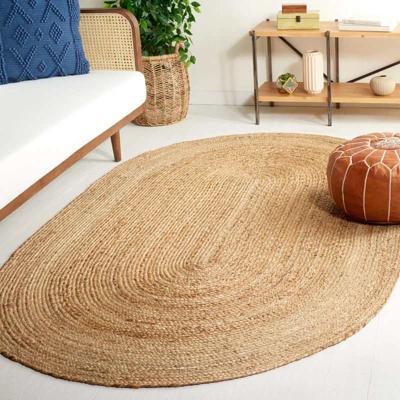 Safavieh Natural Fiber Rug for Living Room, Dining Room, Bedroom - Natural Fiber Collection, Short Pile, in Natural, 200 x 200 cm
