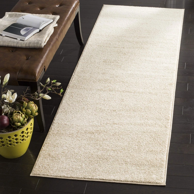 Safavieh Modern Rug for Living Room, Dining Room, Bedroom - Adirondack Collection, Short Pile, in Champagne and Cream, 80X 180 cm