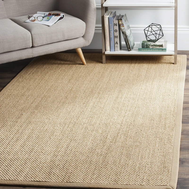 Safavieh Natural Fiber Rug for Living Room, Dining Room, Bedroom - Natural Fiber Collection, Short Pile, in Natural, 122 x 122 cm