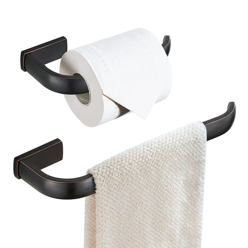 WINCASE Bronze Towel Holder Set, Oil Rubbed Toilet Paper Holder, Bathroom Hardware Set Towel Ring Wall Mounted ORB