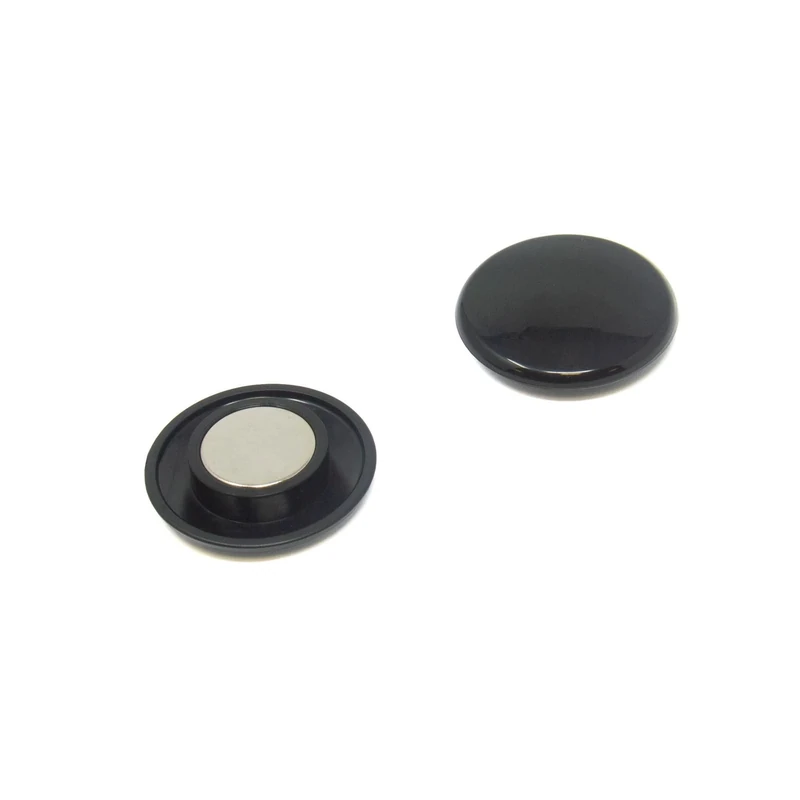 High Power Black Planning Office Magnet for Fridge, Whiteboard, Noticeboard, Filing Cabinet - 40mm dia x 11mm high - Pack of 60