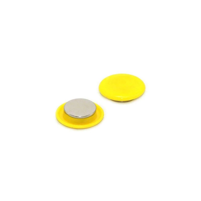 High Power Yellow Planning Office Magnet for Fridge, Whiteboard, Noticeboard, Filing Cabinet - 40mm dia x 9.5mm high - Pack of 24