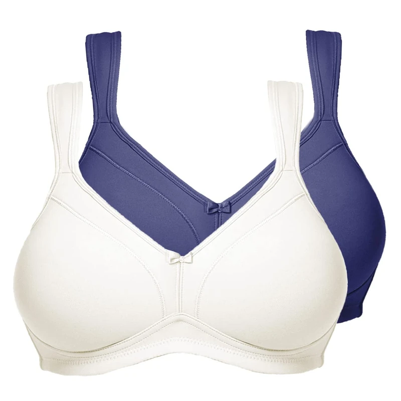 Susa Women's Double Pack Bra, Navy/Champagne, 38A