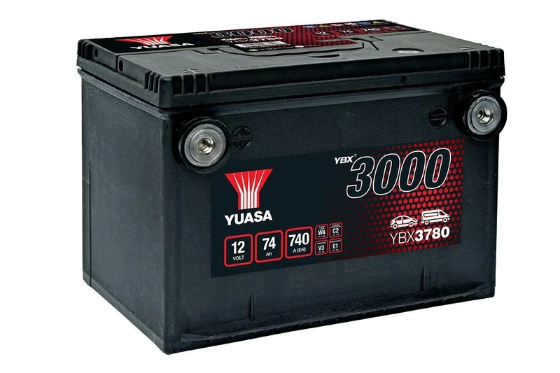 Yuasa YBX3780 12V 74Ah 740CCA Sealed Maintenance Free High Performance Car Battery