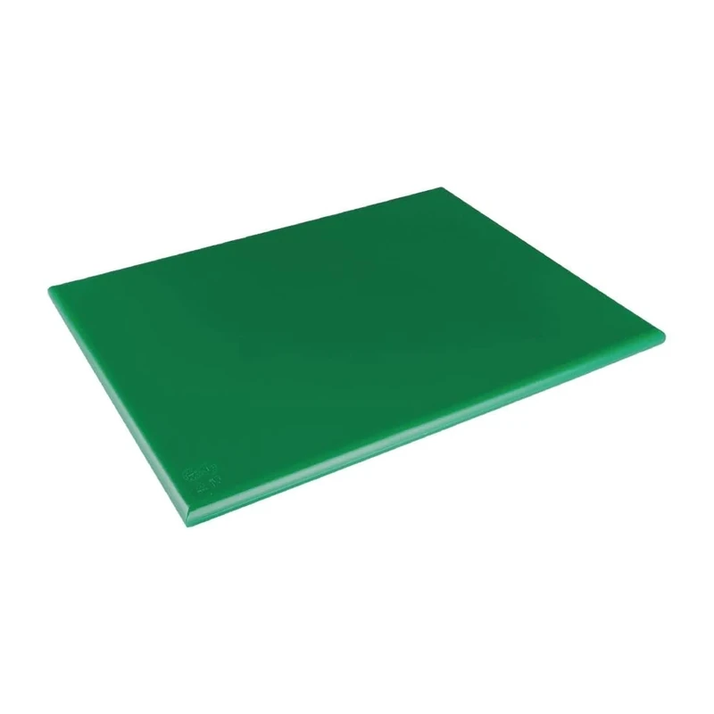 Hygiplas Thick Low Density Chopping Board, Size: 600x450x20 mm, Colour Coded Green for Salads & Fruits Prep, LDPE Cutting Board, Dishwasher Safe, Non-Toxic & Non-Absorbent, HC876