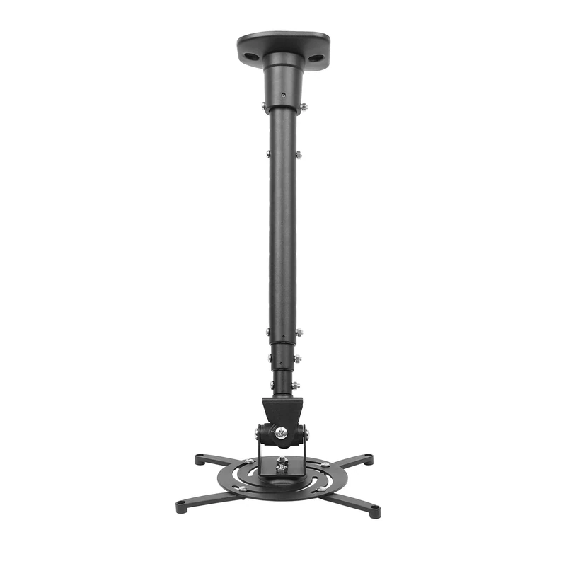 DYNAVISTA Full Motion Universal Ceiling Projector Mount Bracket with Adjustable Height and Extendable Arms Rotating Swivel Mount for Home and Office Projector (Black) - Image 1