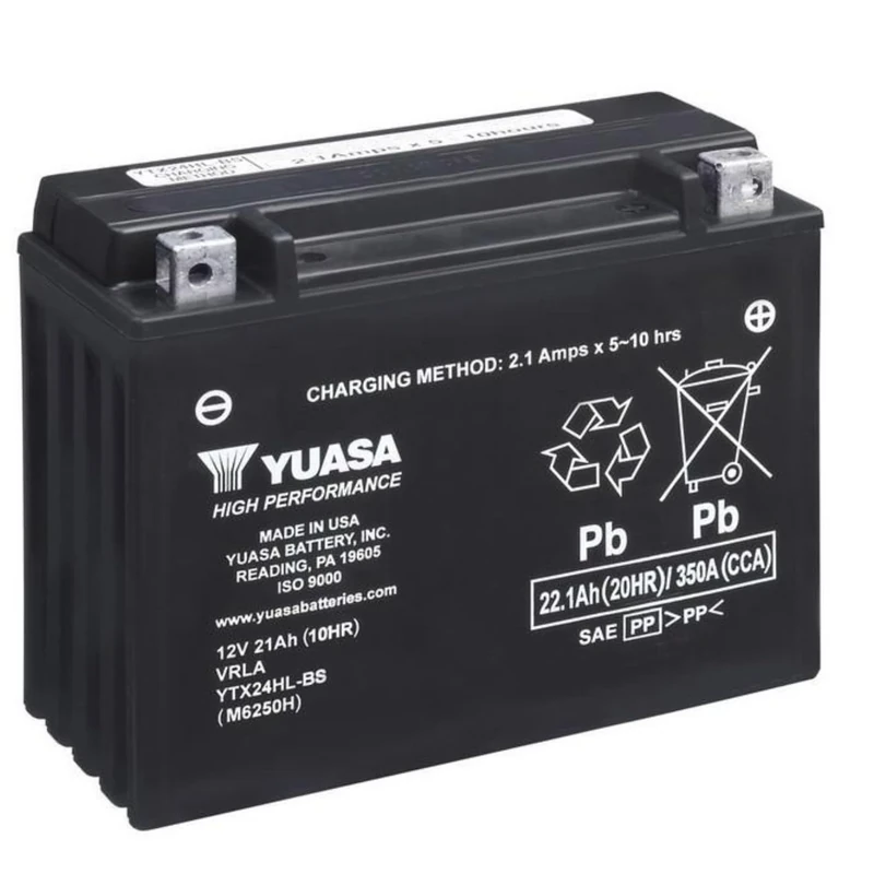 Yuasa YTX24HL 12V 350 CCA High Performance Maintenance Free AGM VRLA Motorbike Battery