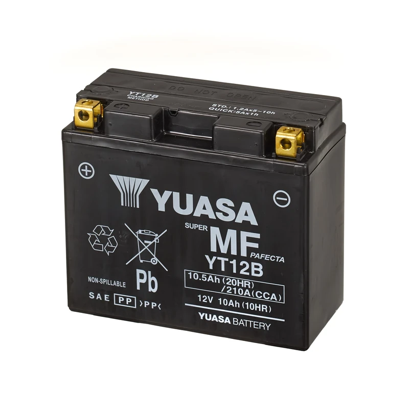 Yuasa YT12B 12V 210 CCA Maintenance Free AGM VRLA Motorbike Battery