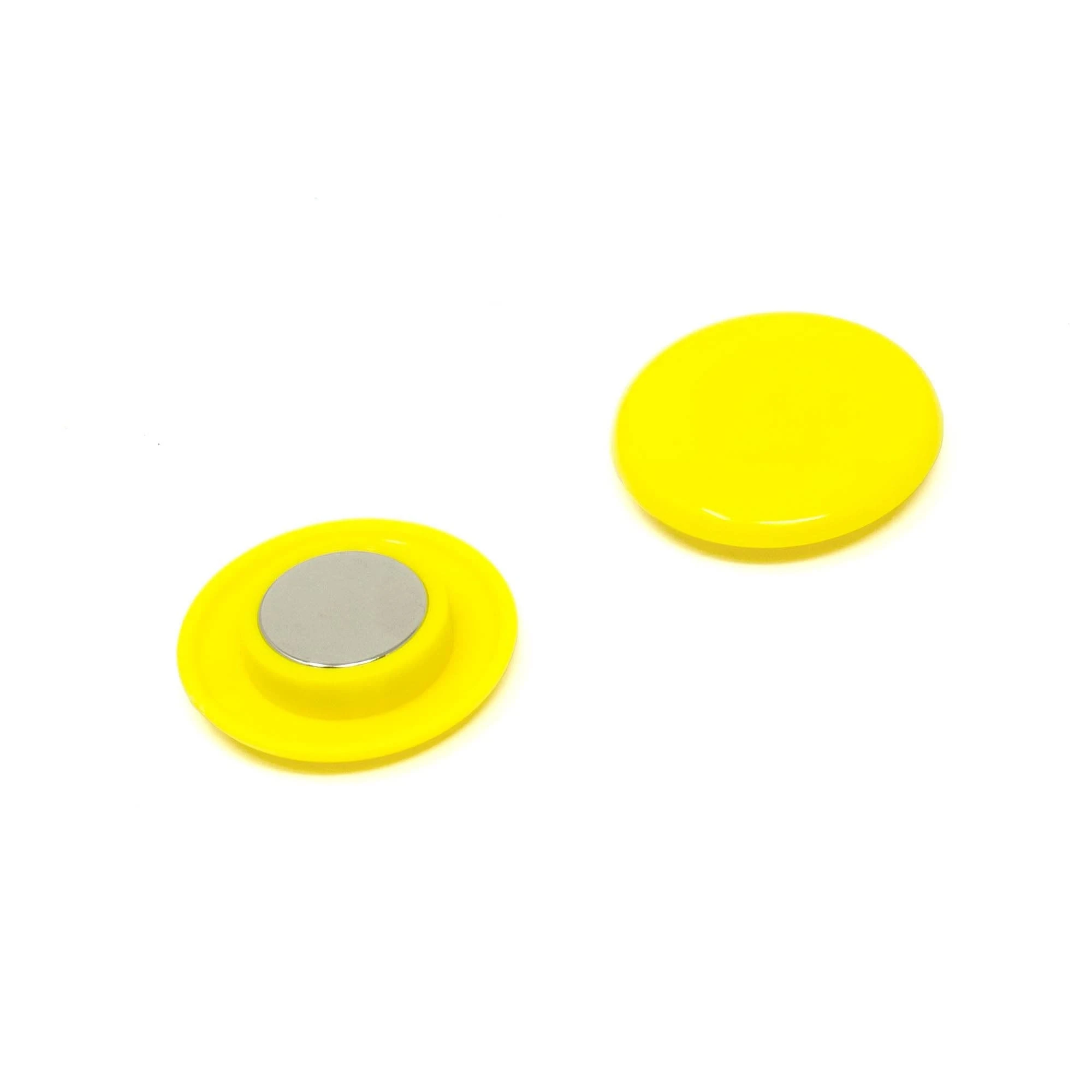 High Power Yellow Planning Office Magnet for Fridge, Whiteboard, Noticeboard, Filing Cabinet - 40mm dia x 11mm high - Pack of 60