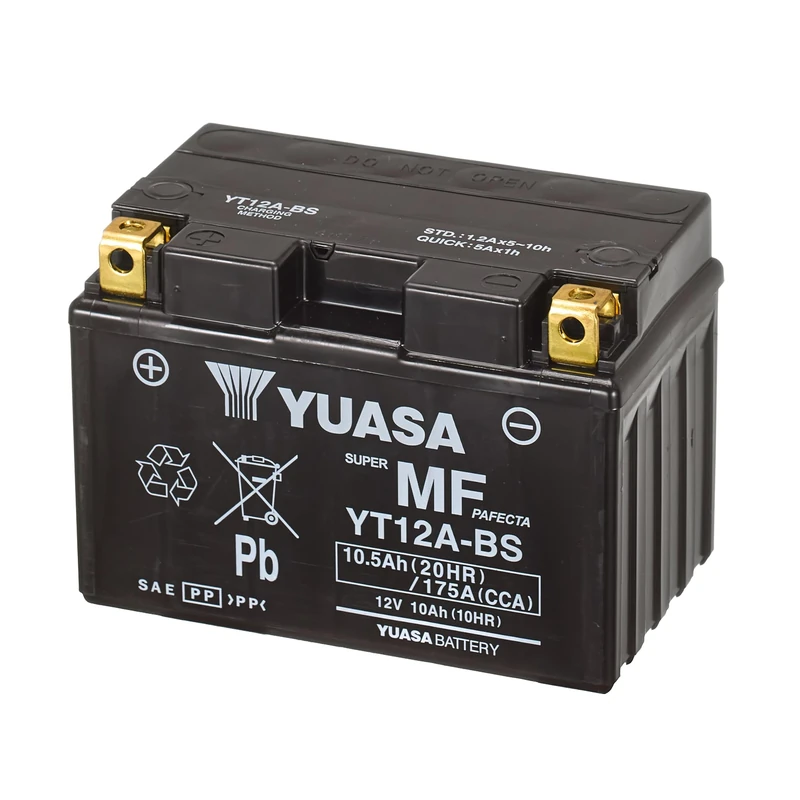 Yuasa YT12A 12V 175 CCA High Performance Maintenance Free VRLA Motorbike Battery