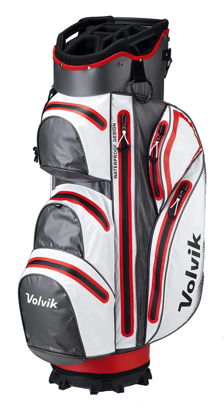 Volvik Unisex Adult Vibe Water Proof Golf Bag - White/Red/Grey, One Size