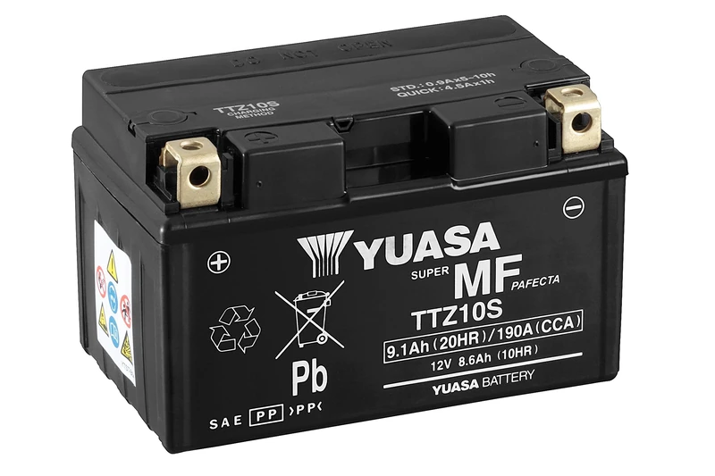 Yuasa TTZ10S 12V 190 CCA Pre-Filled & Ready to Fit Maintenance Free VRLA Motorbike Battery