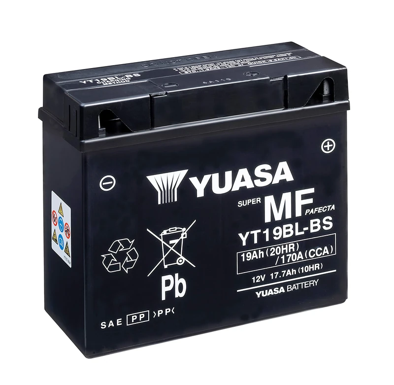 Yuasa YT19BL-BS 12V 170 CCA Pre-Filled & Ready to Fit Maintenance Free AGM Motorbike Battery