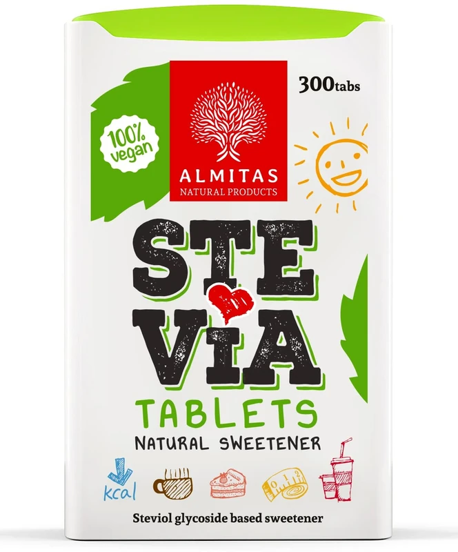 Stevia Tablets Sweetener (300 tabs), Made in Germany, For Coffee or Tea