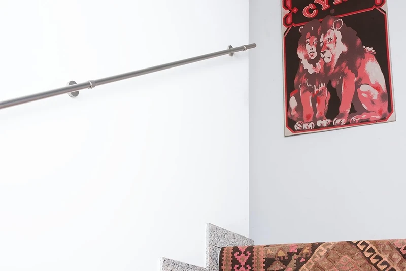 InCasa Handrails: Diameter 20 Millimetre, Length 510 Centimetre, Satin Steel Finish, Carrying Capacity 80 Kilogram-Complete, Stainless Steel, Grey, 510 cm