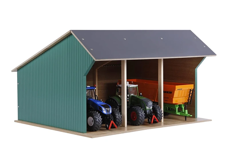Kids Globe Wooden Toy Shed for 1:32 Scale Vehicles - 610193