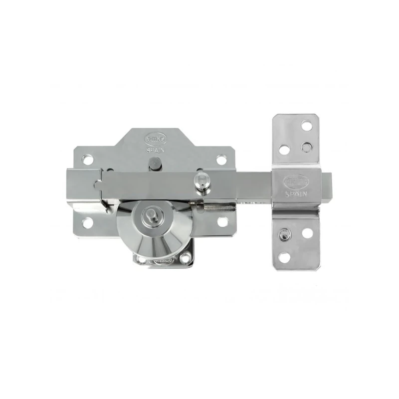 Amig - Door Lock with Security | Overlay Lock for Wooden Doors | Anti-Pick & Anti-Drill | 6 Pin Cylinder | Strike Plate Front Door with Snap, Chrome, Steel