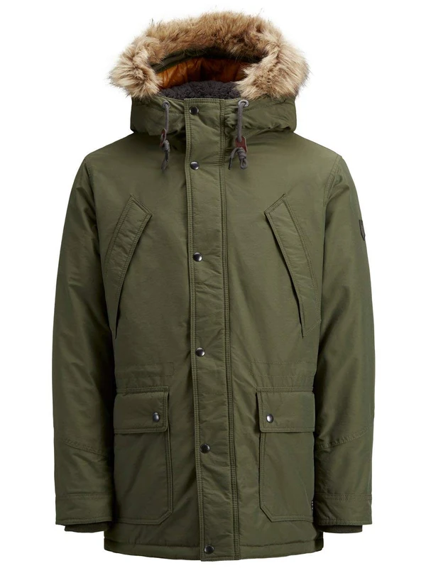 JACK & JONES Men's Jprfred Arctic Parka STS, Green (Forest Night), Medium - Image 1