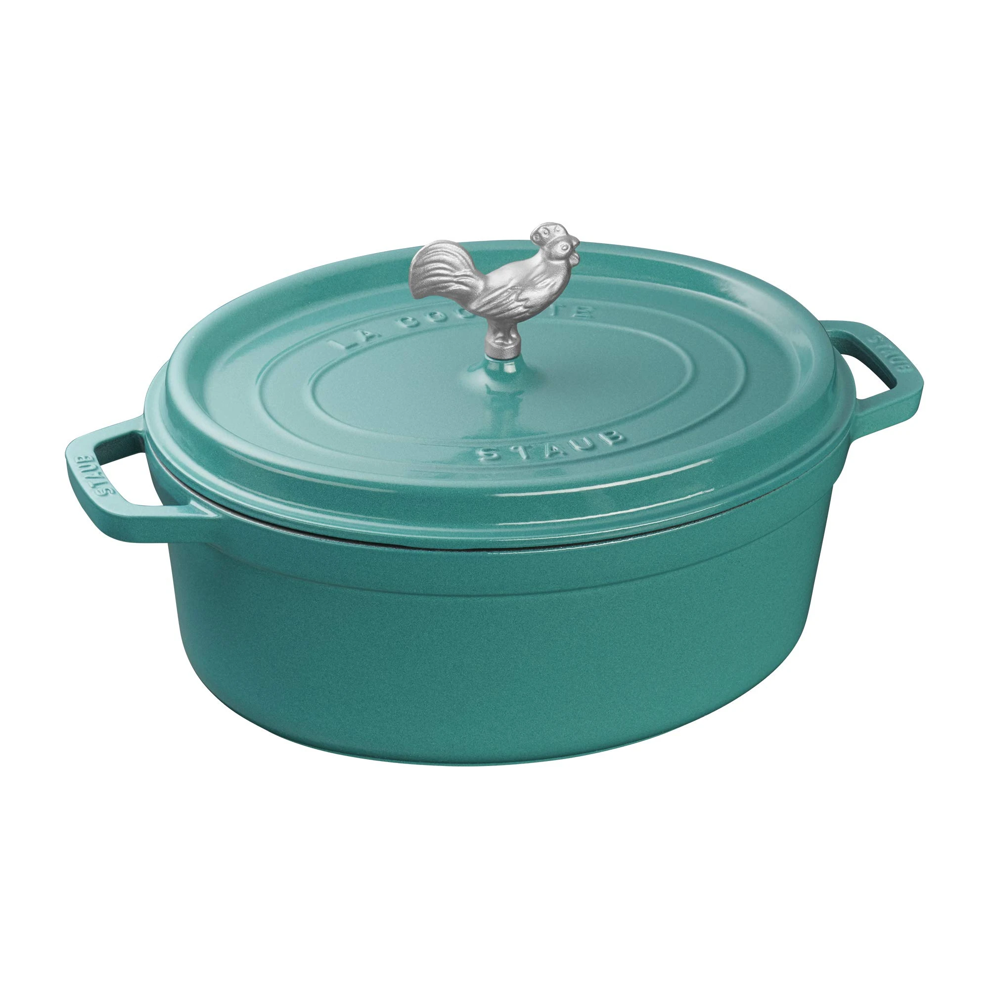 Staub Cast Iron 5.75-qt Coq au Vin Cocotte - Turquoise, Made in France