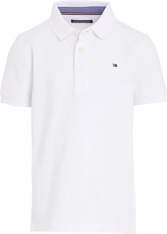 Tommy Hilfiger Boys’ Short Sleeve Organic Cotton Polo Shirt, White (Bright White), 18 Months