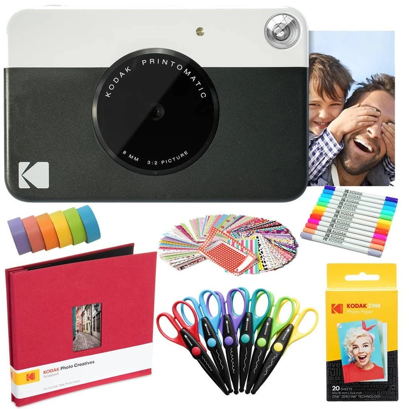KODAK Printomatic Instant Camera Art Kit - Black Bundle