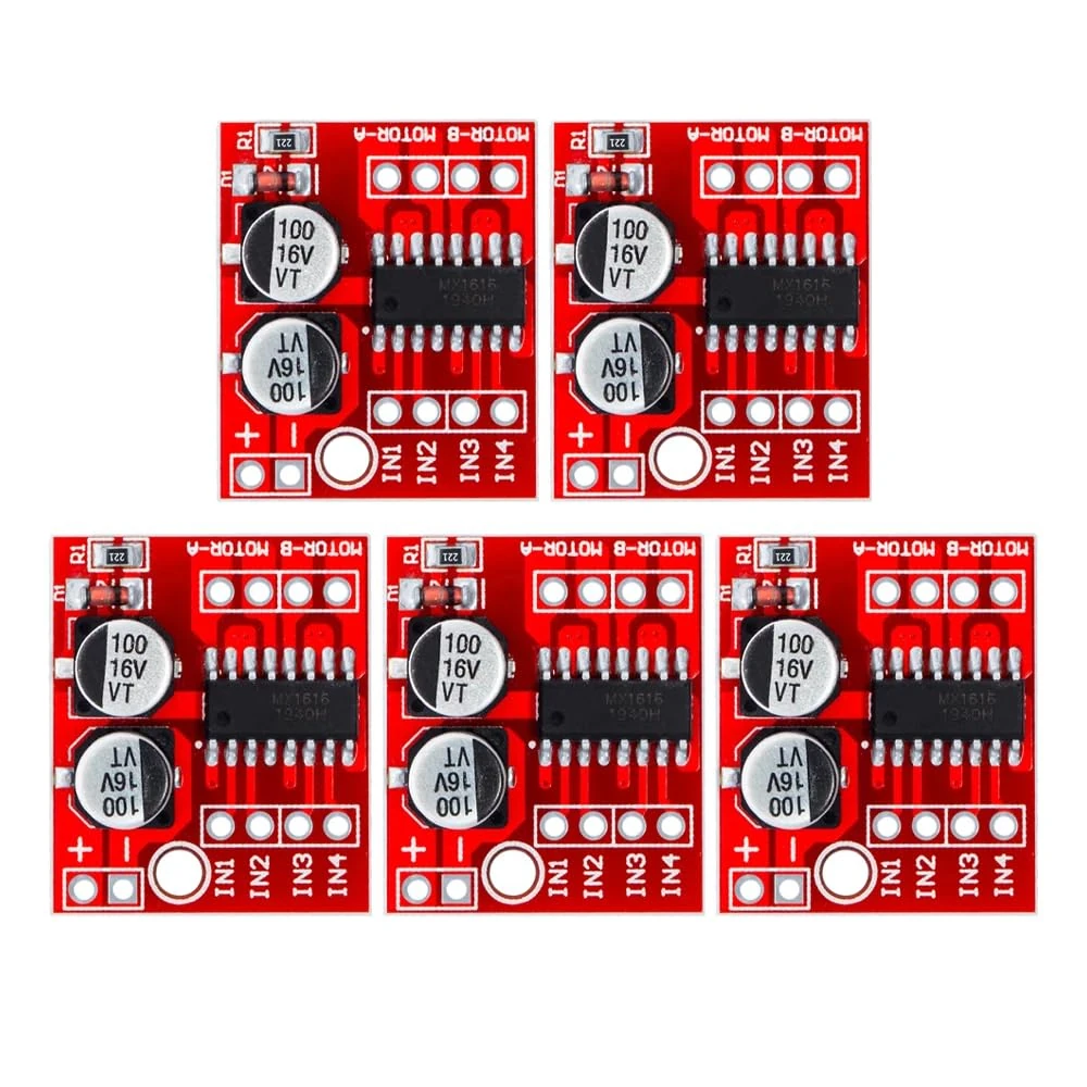DollaTek 5Pcs Dual Channel L298N PWM Speed DC Motor Driver Board Dual H-Bridge Stepper Motor Module